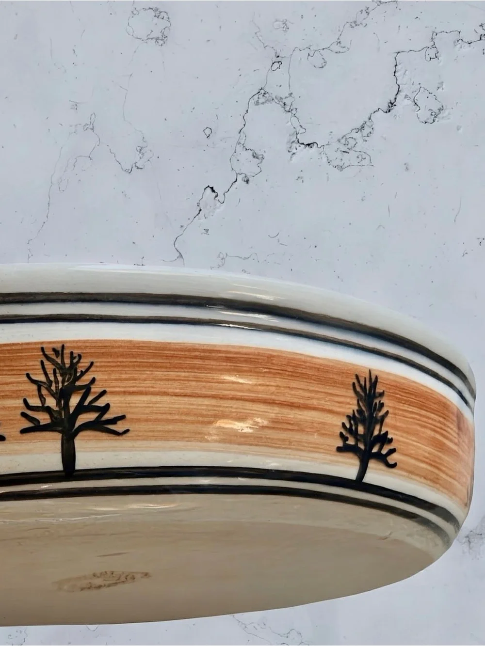 VTG Boleslawiec Polish Pottery Oval Baker Casserole Dish Pine Tree Forest 12x9